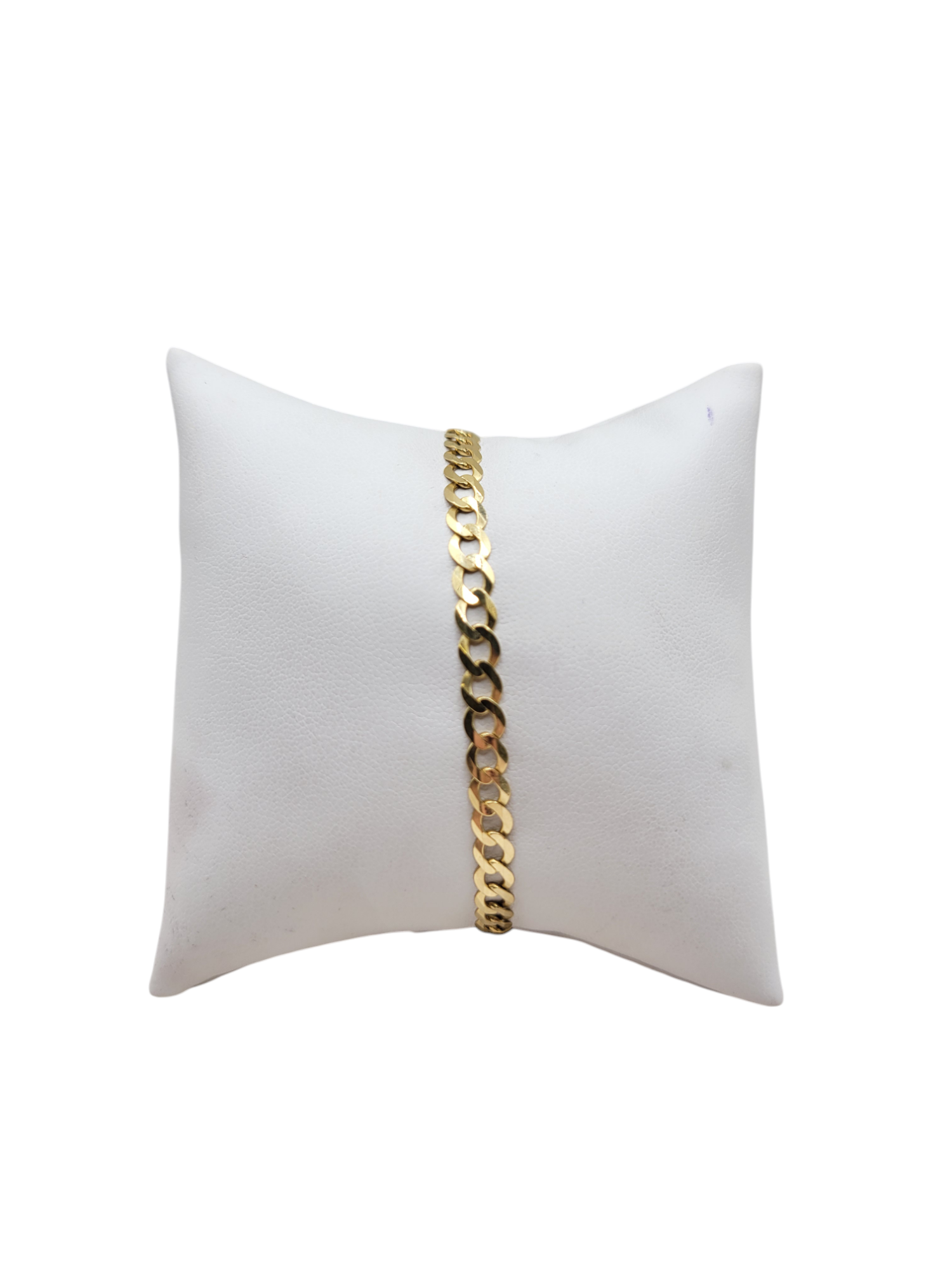 10K gold bracelet. plain . 7in. 5mm