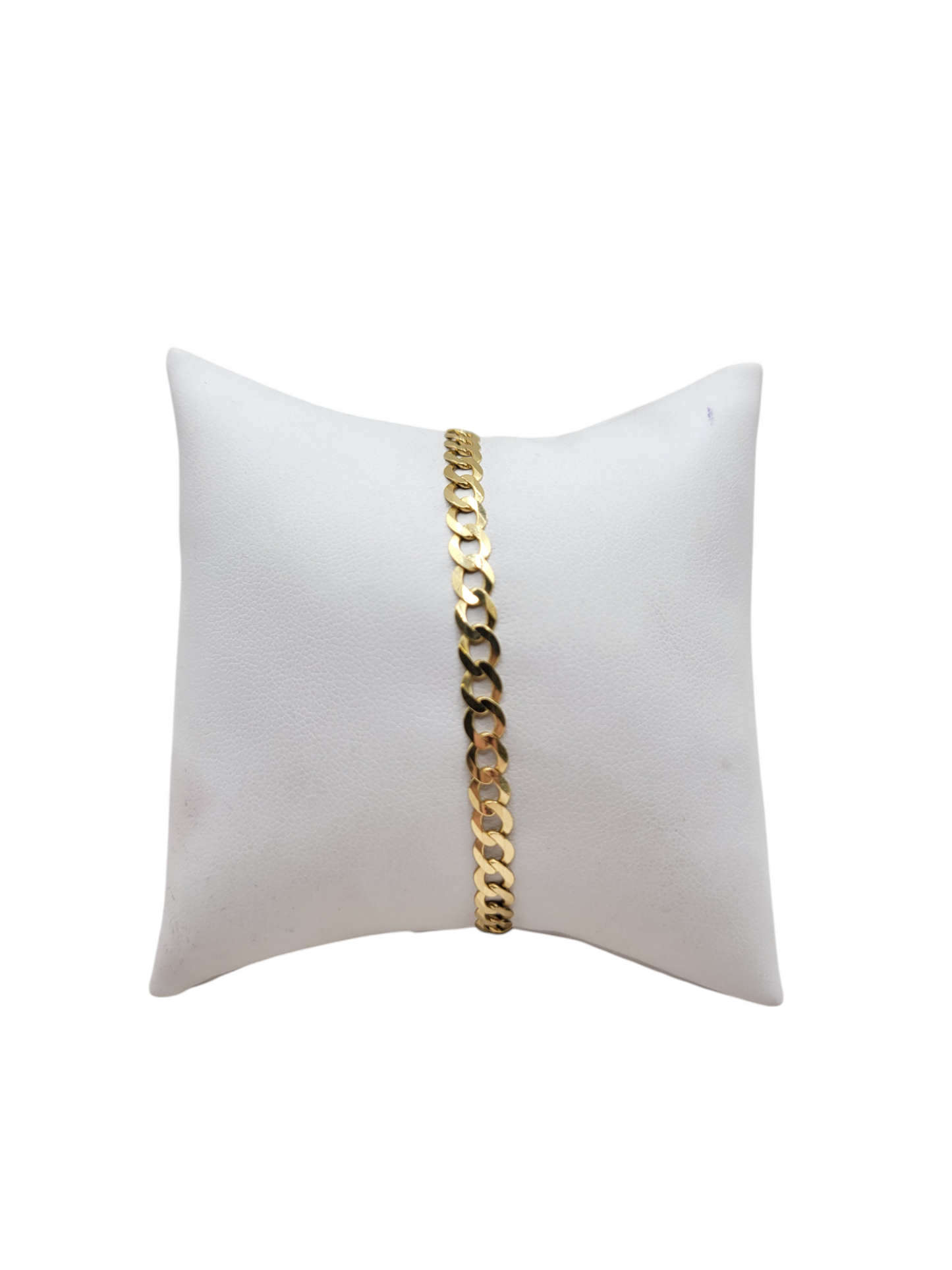 10K gold bracelet. plain . 7in. 5mm