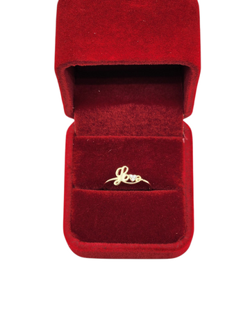 10k Gold Ring of Love. CZ stone. Size 7