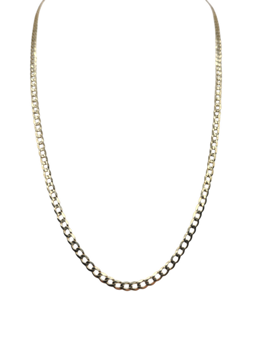 10K Gold Cuban Chain. Solid Double Edge. Plain. 18in. 2.5mm