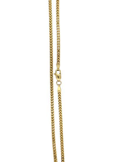 14K gold chain. Franco style. 22in . 2mm
