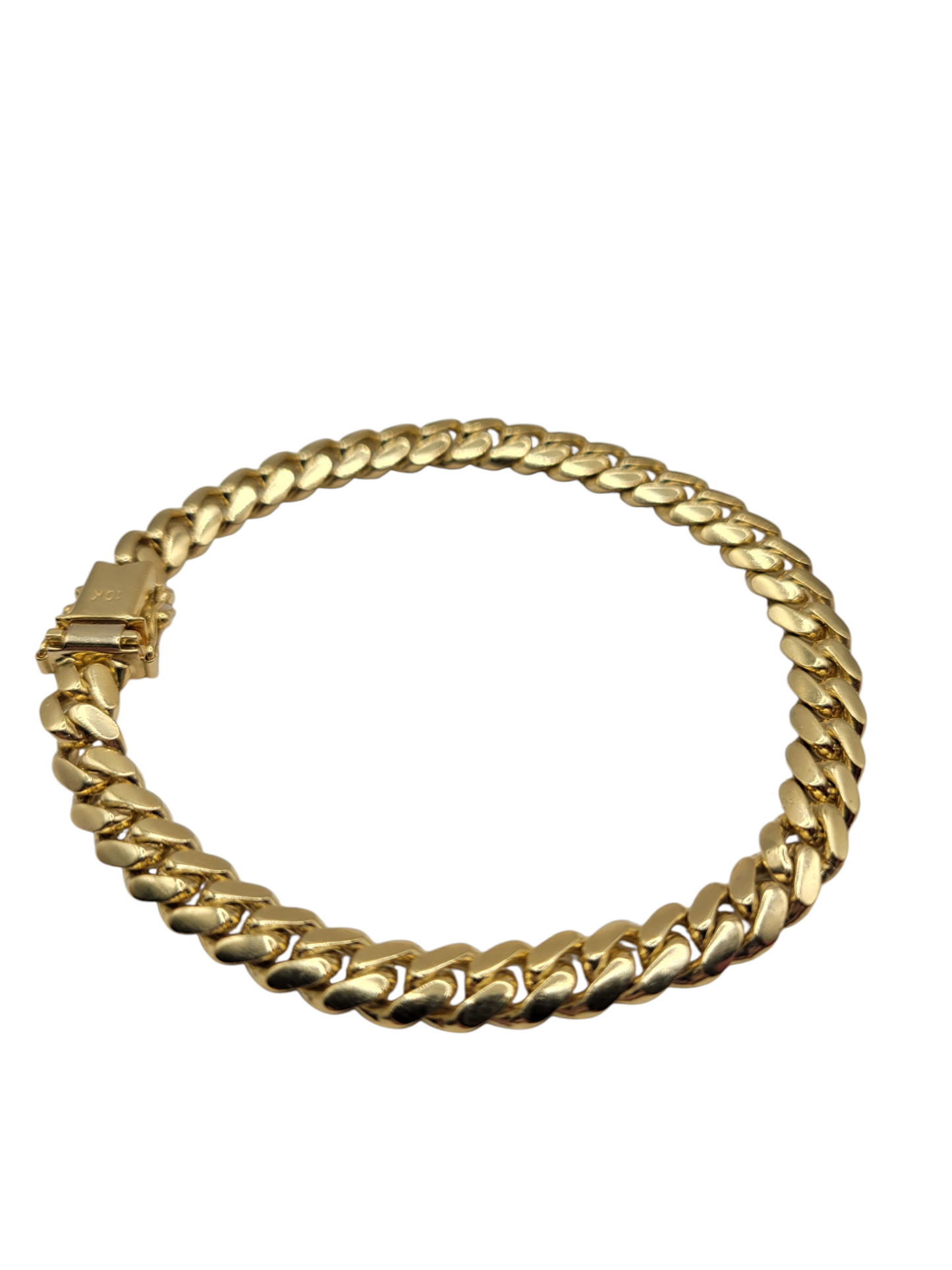 Solid 10K gold bracelet. Box clasp. 8in . 7mm
