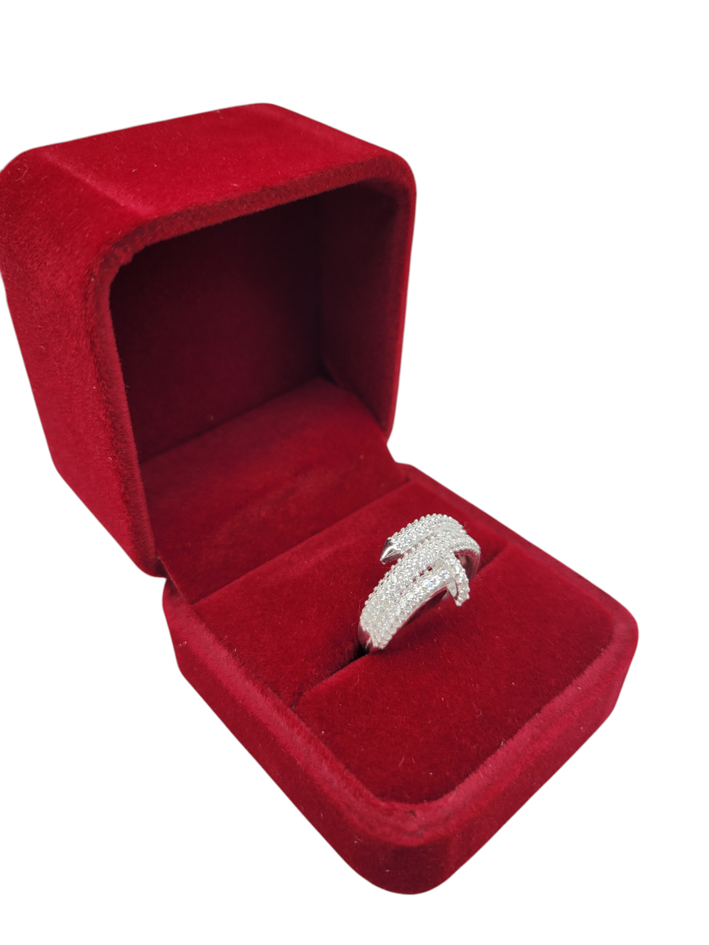 925 silver ring. Nail with CZ stone. Size 7.