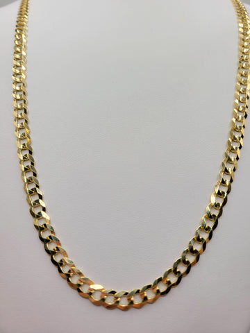 14K Gold Cuban Chain. Double-Edged. 24in. 5.5mm