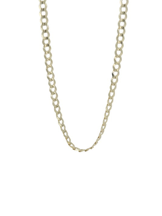 Solid 14K gold Cuban chain. Brilliant cut style. 18in . 2m.