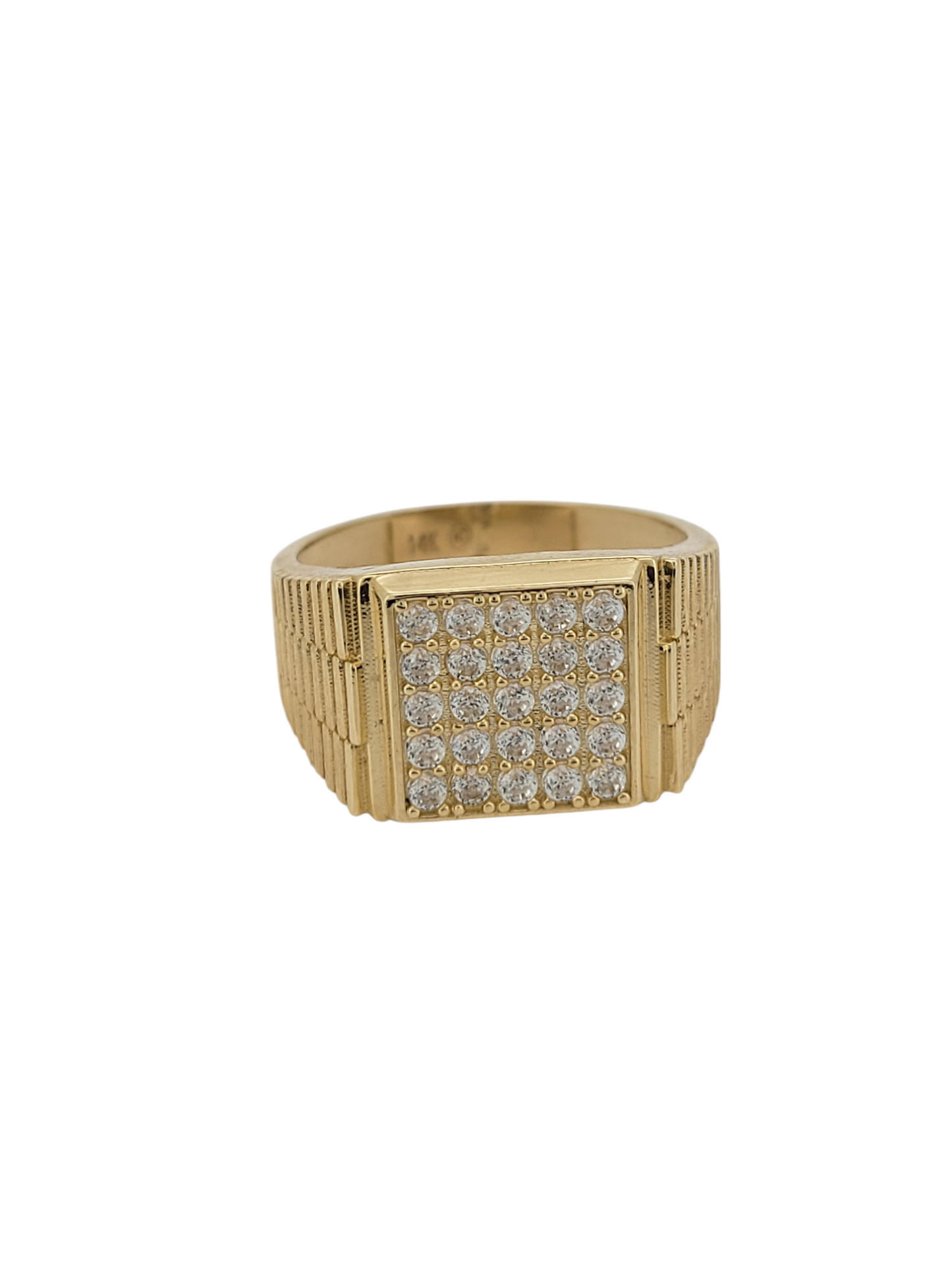 14K gold ring. Square with CZ stone. Size 11