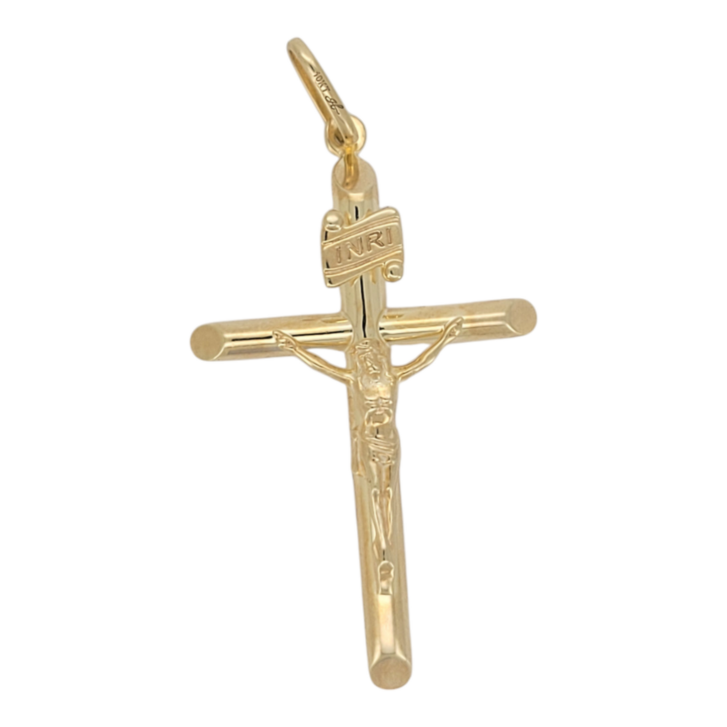 10K gold pendant. Cross with Jesus.