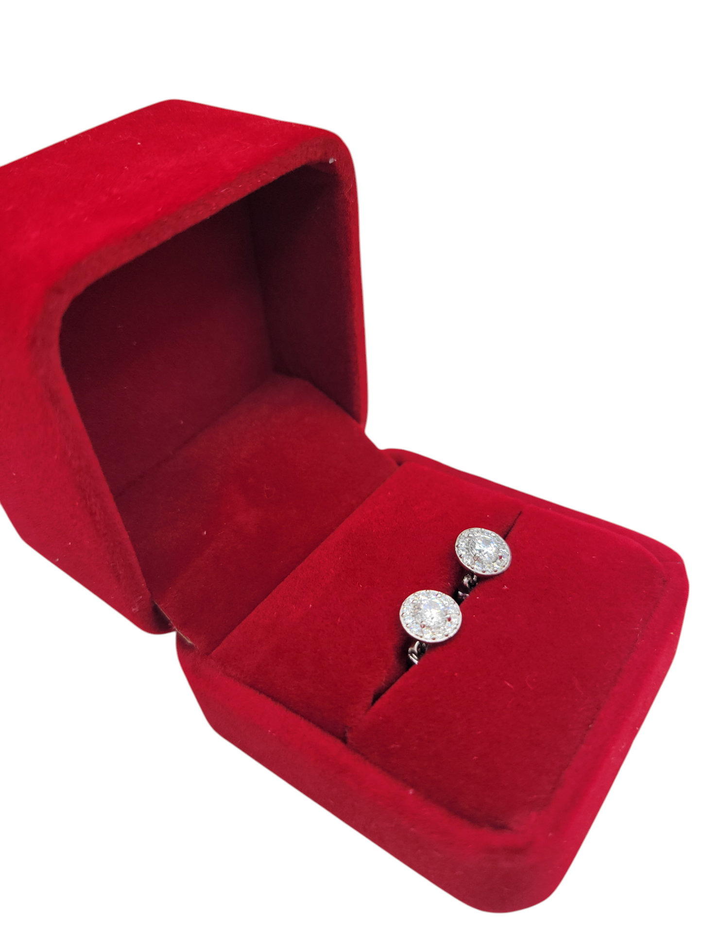 925 silver earrings. Brilliant. CZ stone. #1