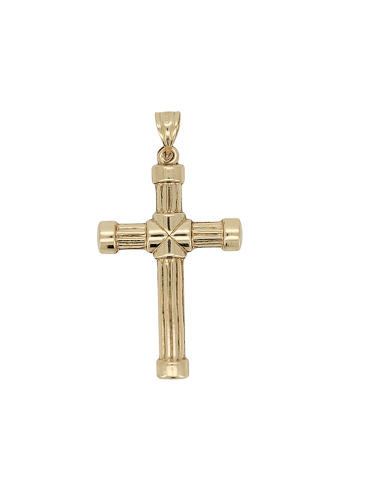 10K gold pendant. Cross with rounded points.