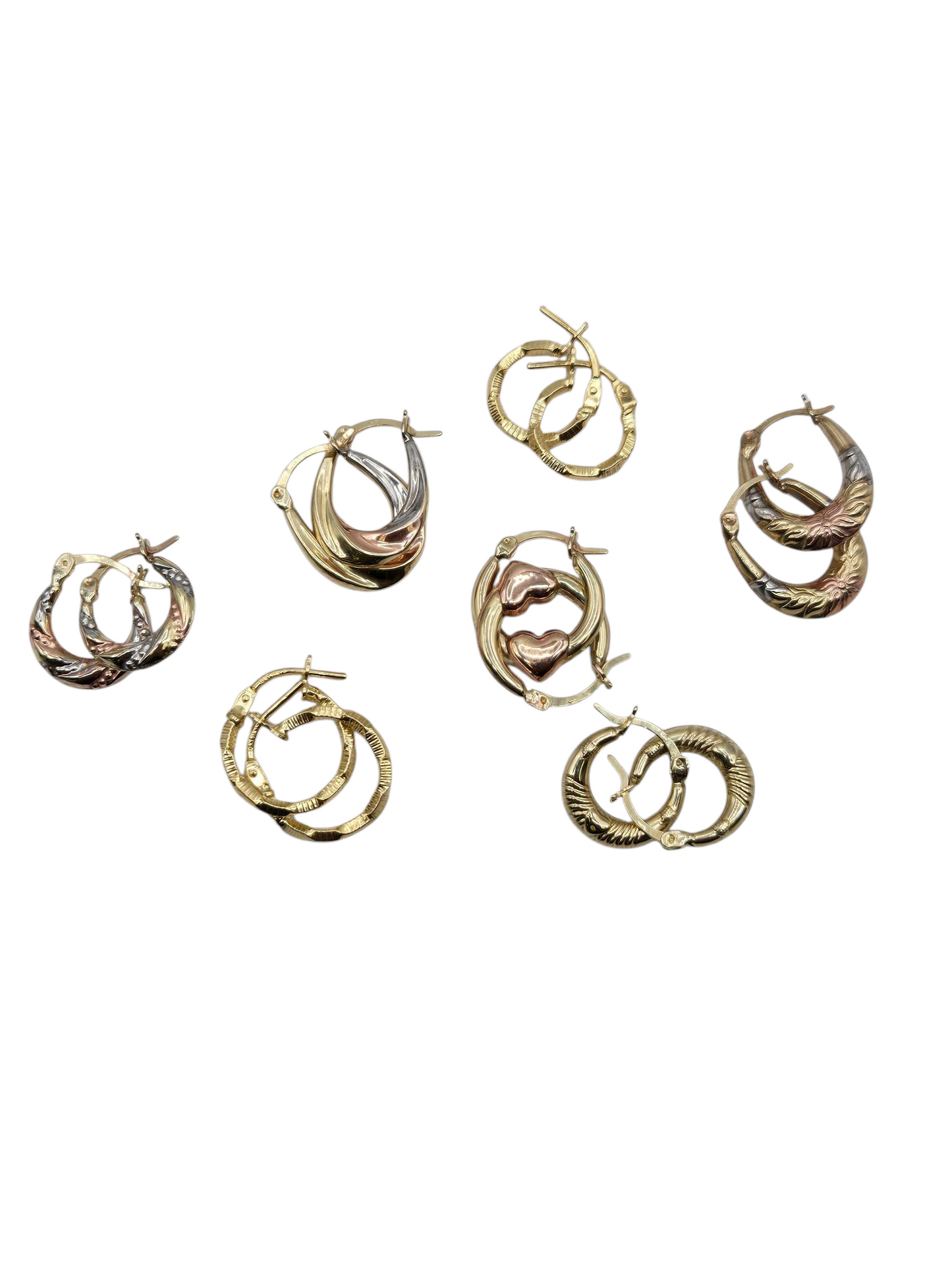 Small 10k gold earrings. varied