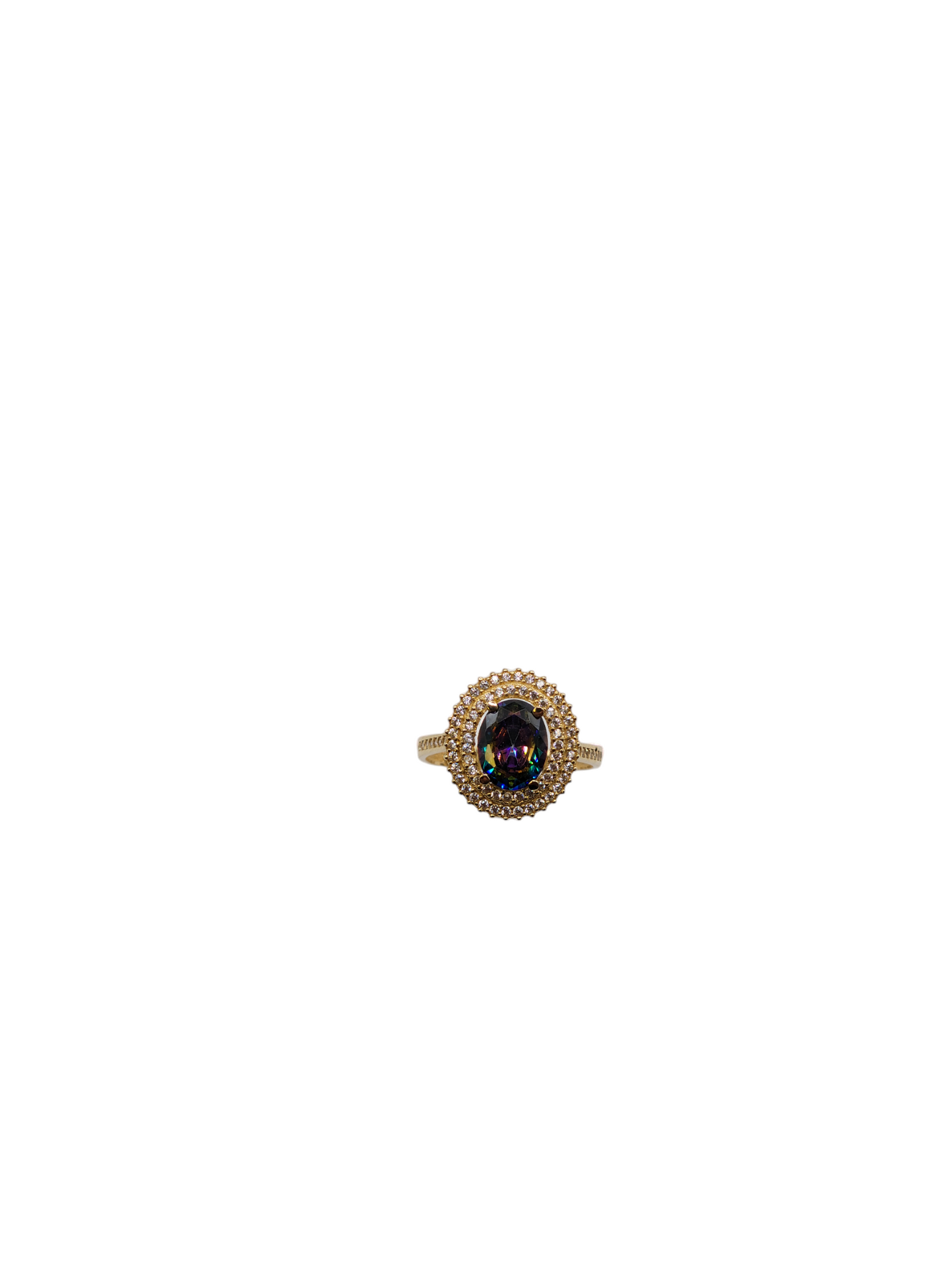 10k gold ring with CZ stones size 8