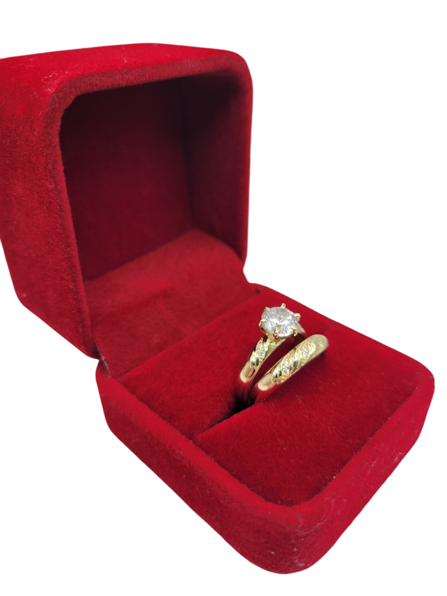10K Gold Engagement Rings. Trio for Men and Women. Size 6 y 9.5