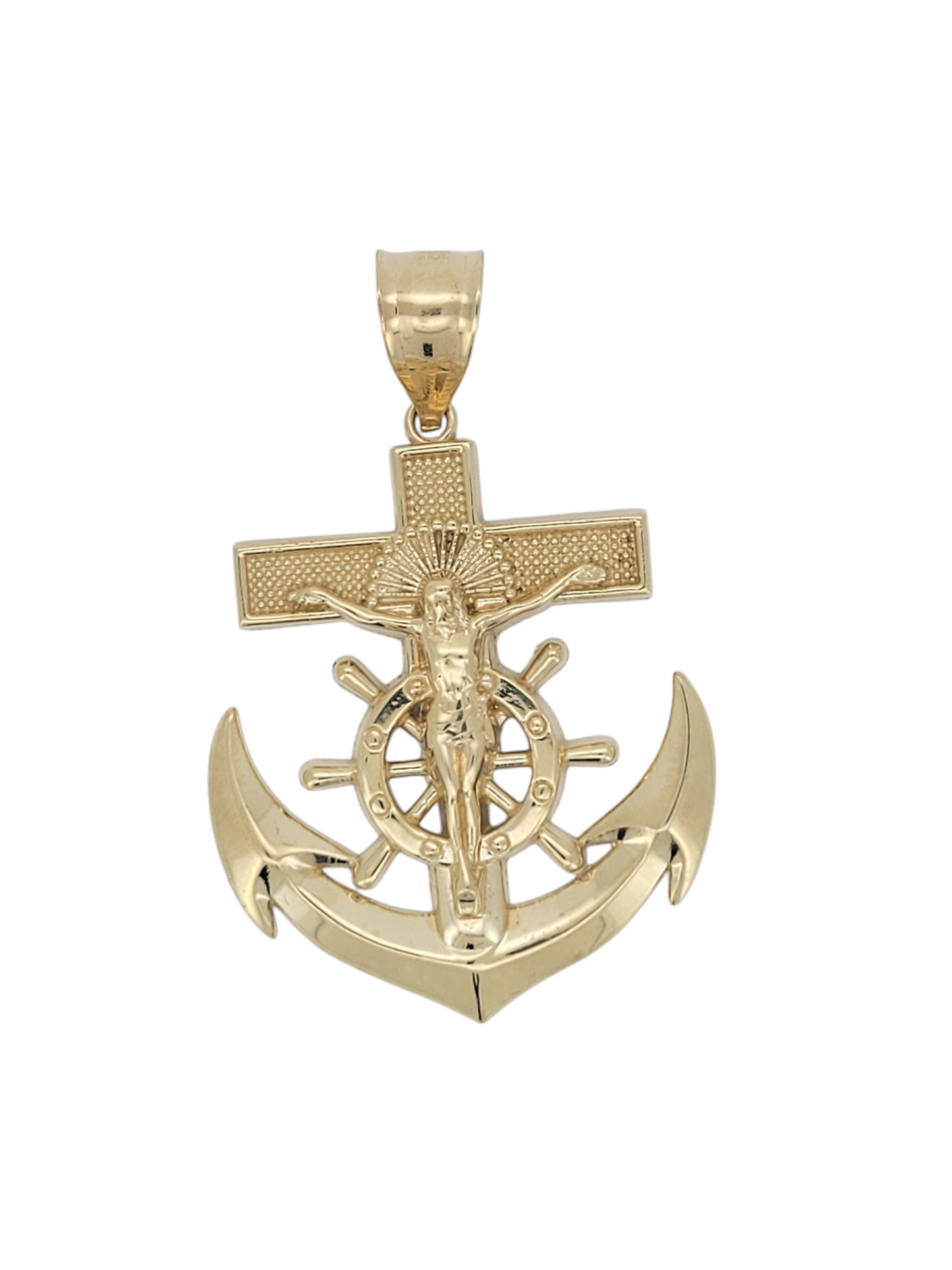 10K gold pendant. Anchor.