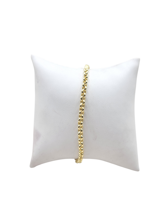 14K Gold Bracelet. Plain. 7.5in. 3.5mm
