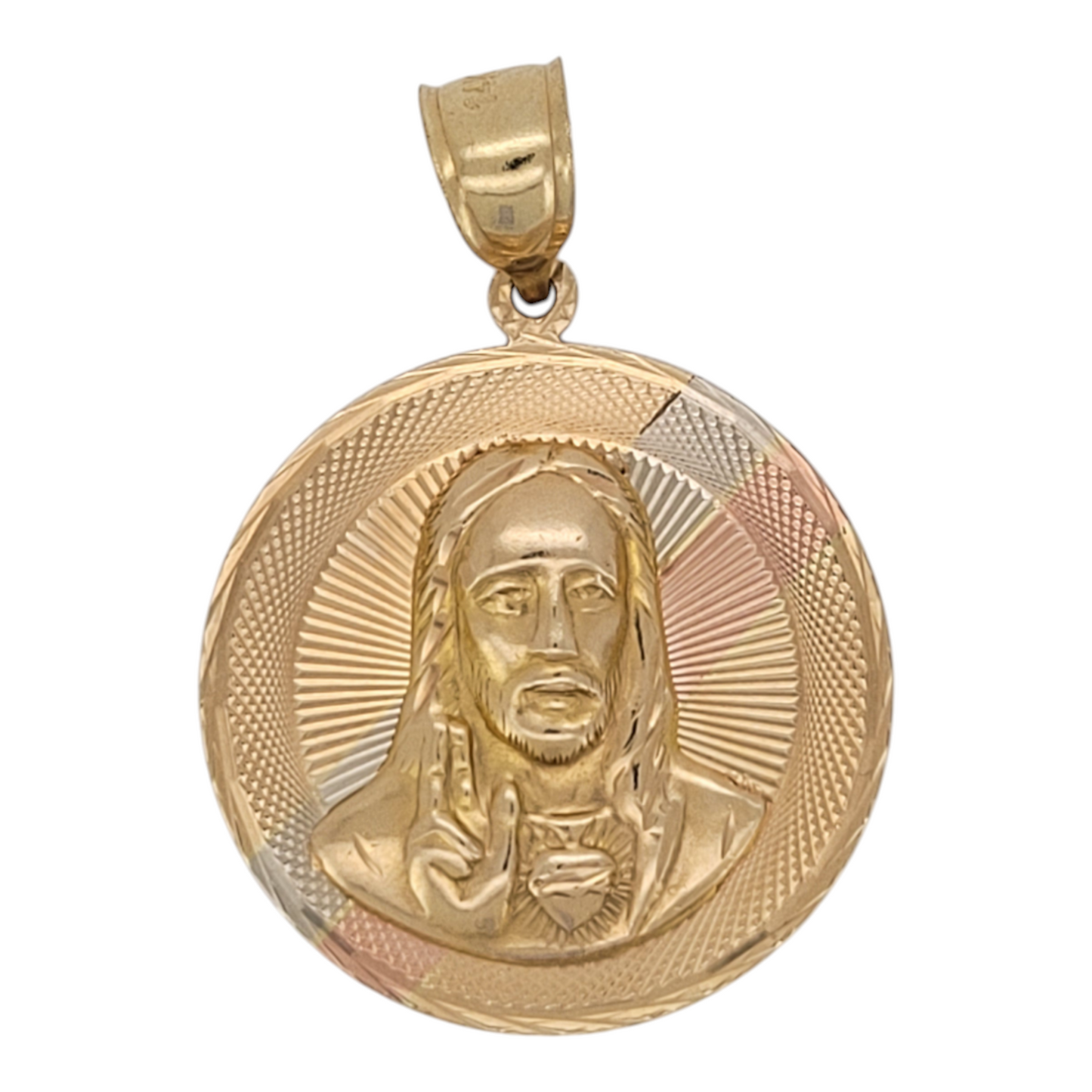 14K gold pendant. Medal with Jesus.