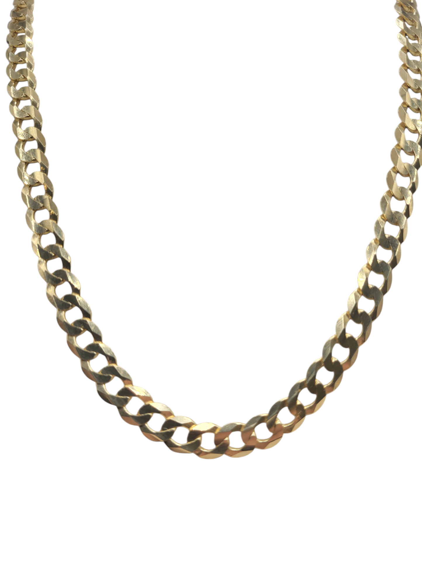 10K gold Cuban chain. Double-edged. Solid. 24in .7.7mm