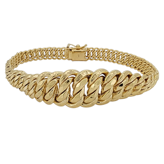 10k Gold Bracelet Princess Cut, 7.5in, 7-15mm