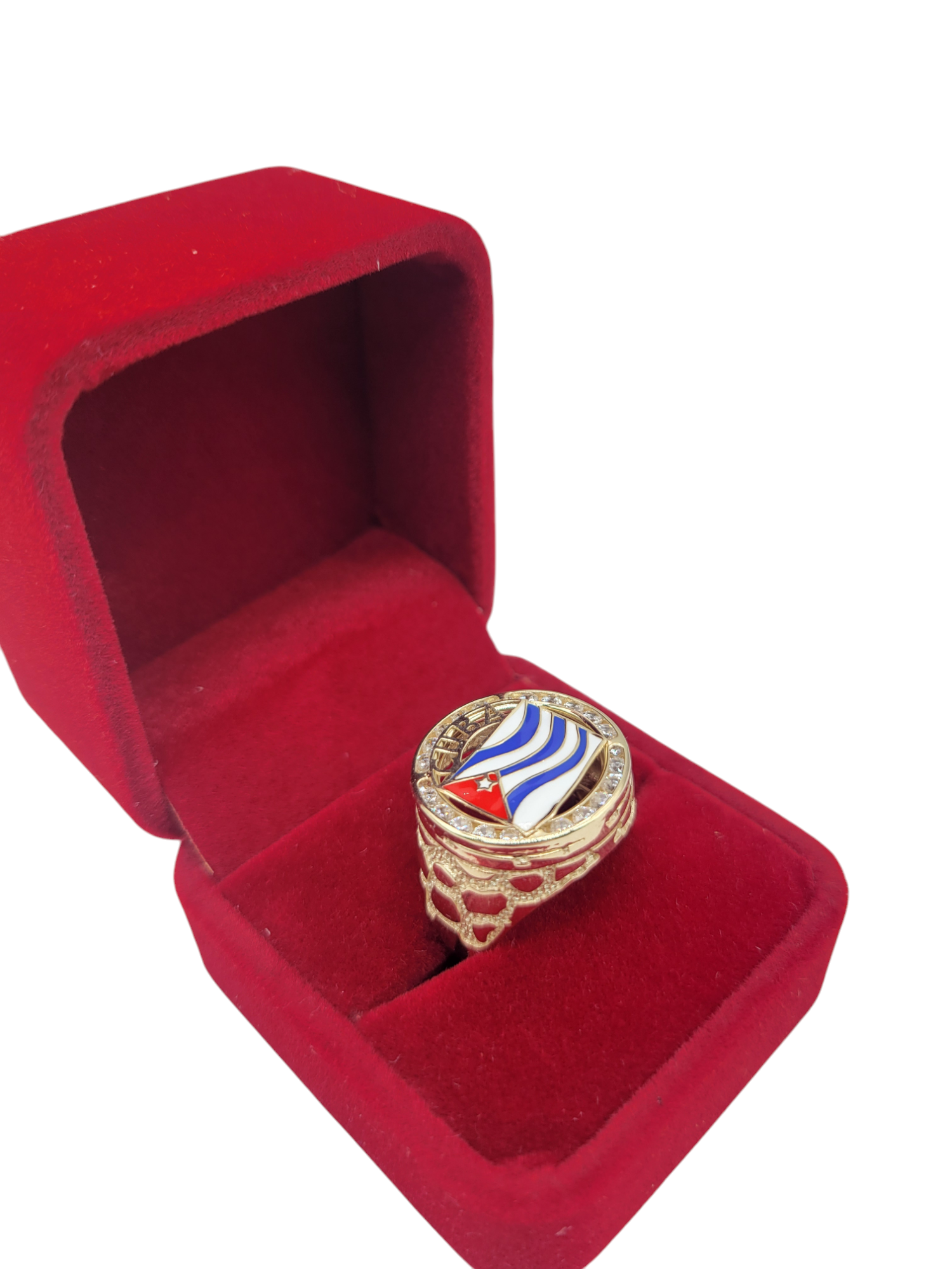 Kb Gold Rnr 10K gold ring with the Cuban flag. Size 9.5 – KB Gold Jewelry