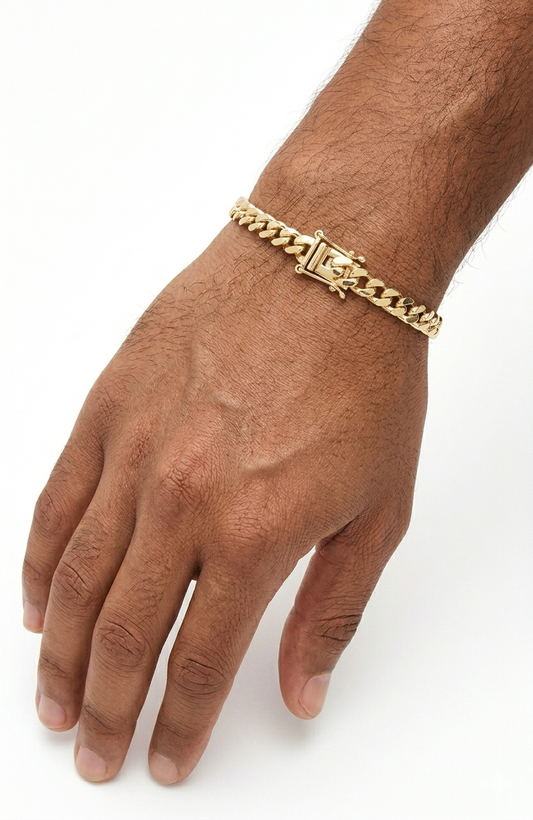 Cuban gold bracelet 10k solid