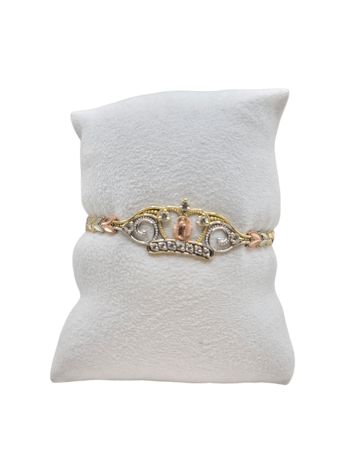 10K gold bracelet. Crown. 3 colors. 7.5in . 5mm