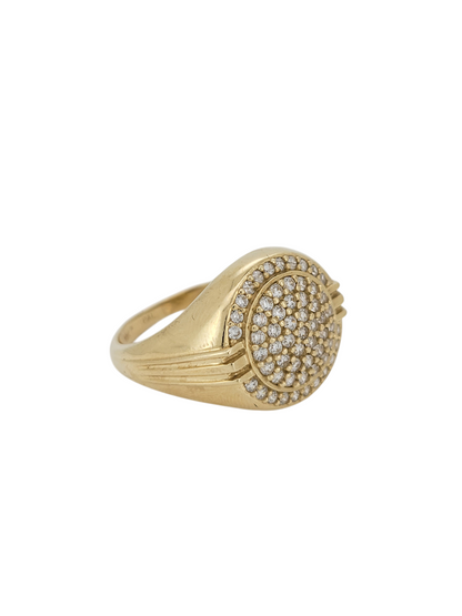 10K gold ring, round with CZ stone. Size 10