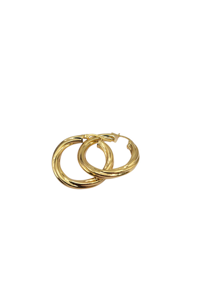 10K gold earrings. Thick twisted. Size 3
