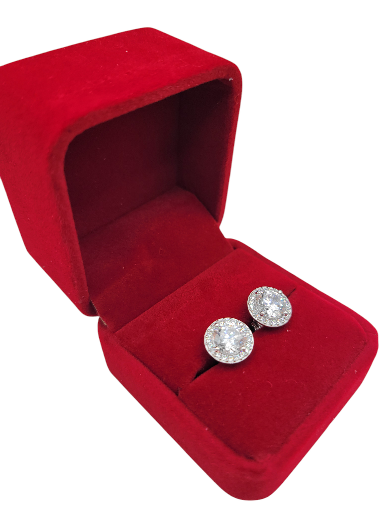 925 silver earrings. Brilliant. CZ stone. #4