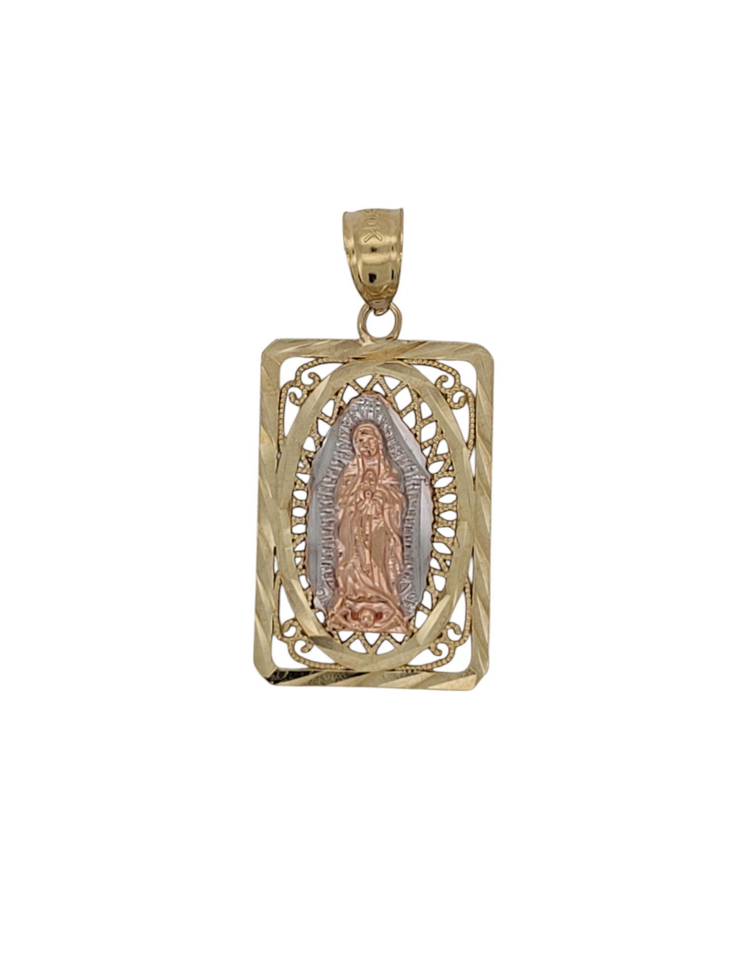 10K gold pendant. Virgin of Guadalupe.