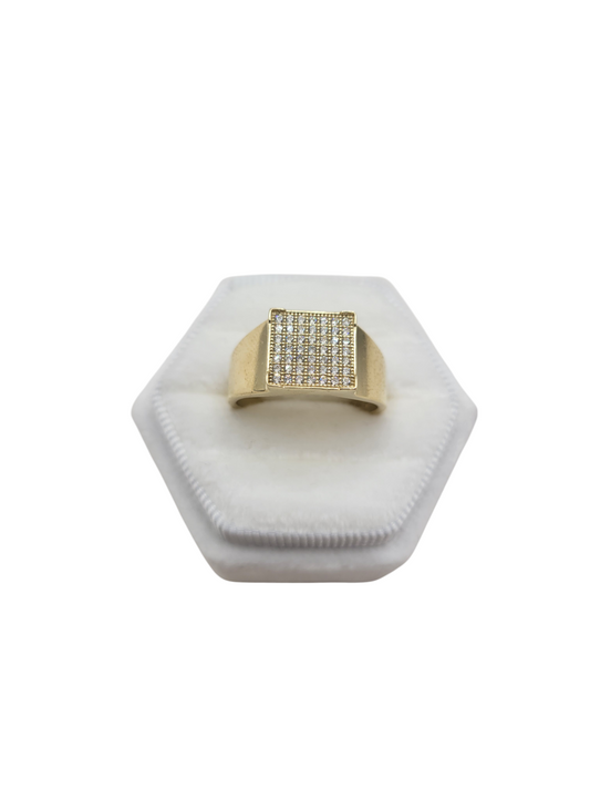 10K gold ring. Square with CZ stone. Size 9.5