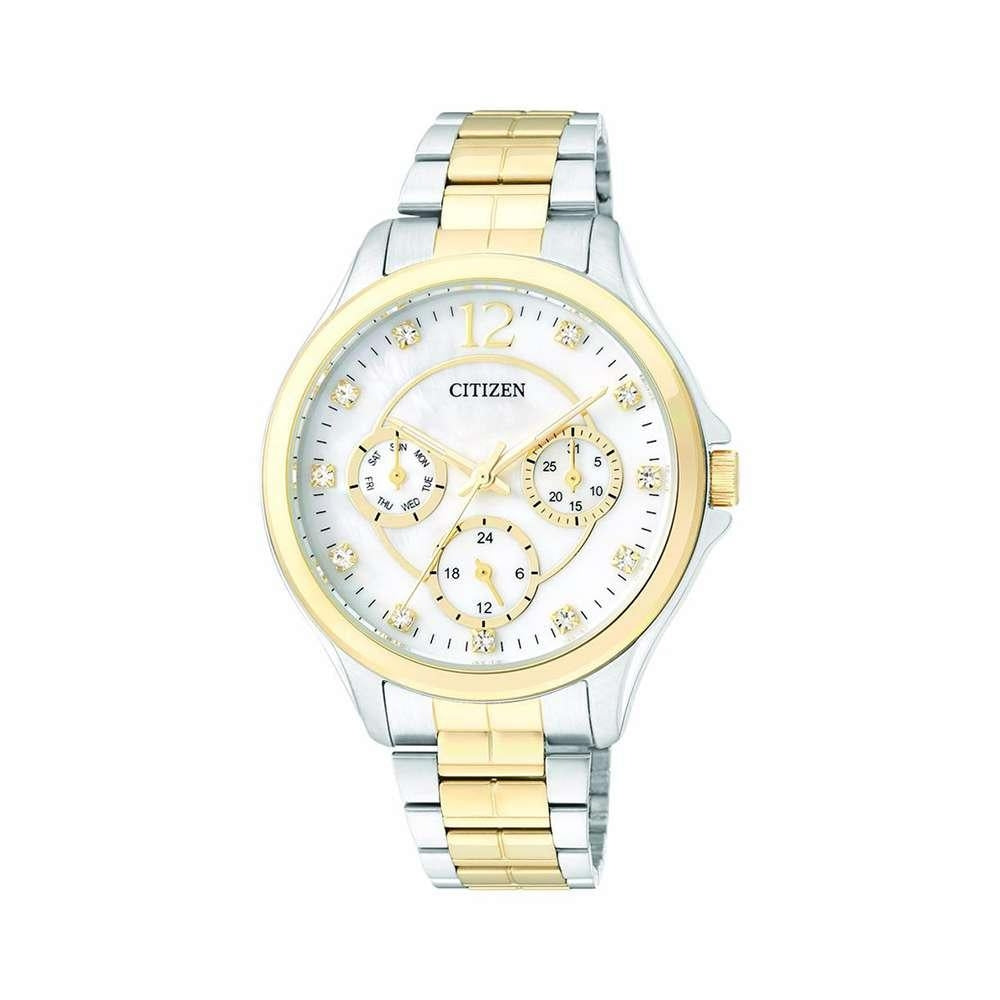 Citizen
White/Yellow gold toned steel Ø36 mm
ref. ED8144-56D