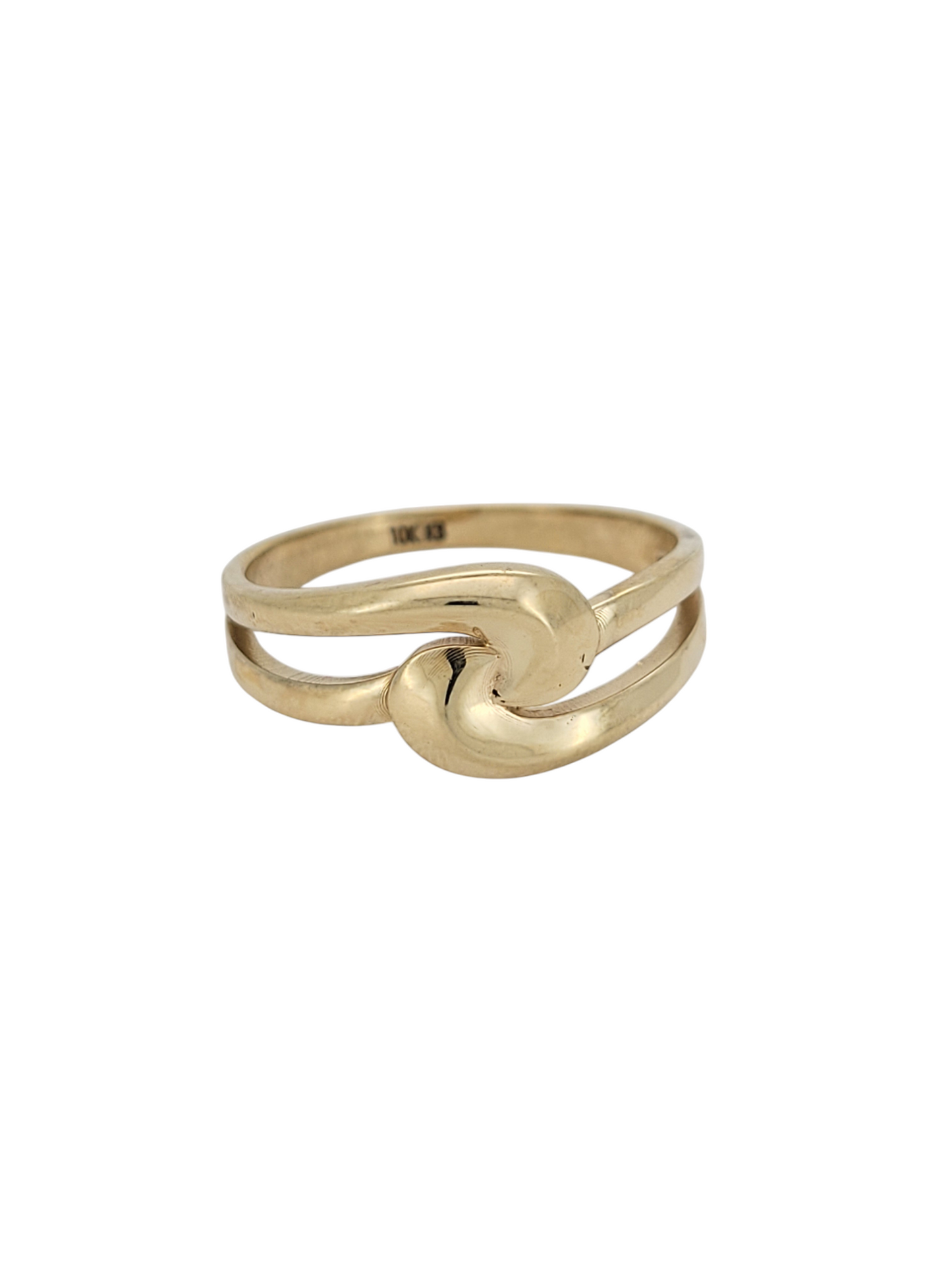 10K gold ring. central knot. Size 8.5