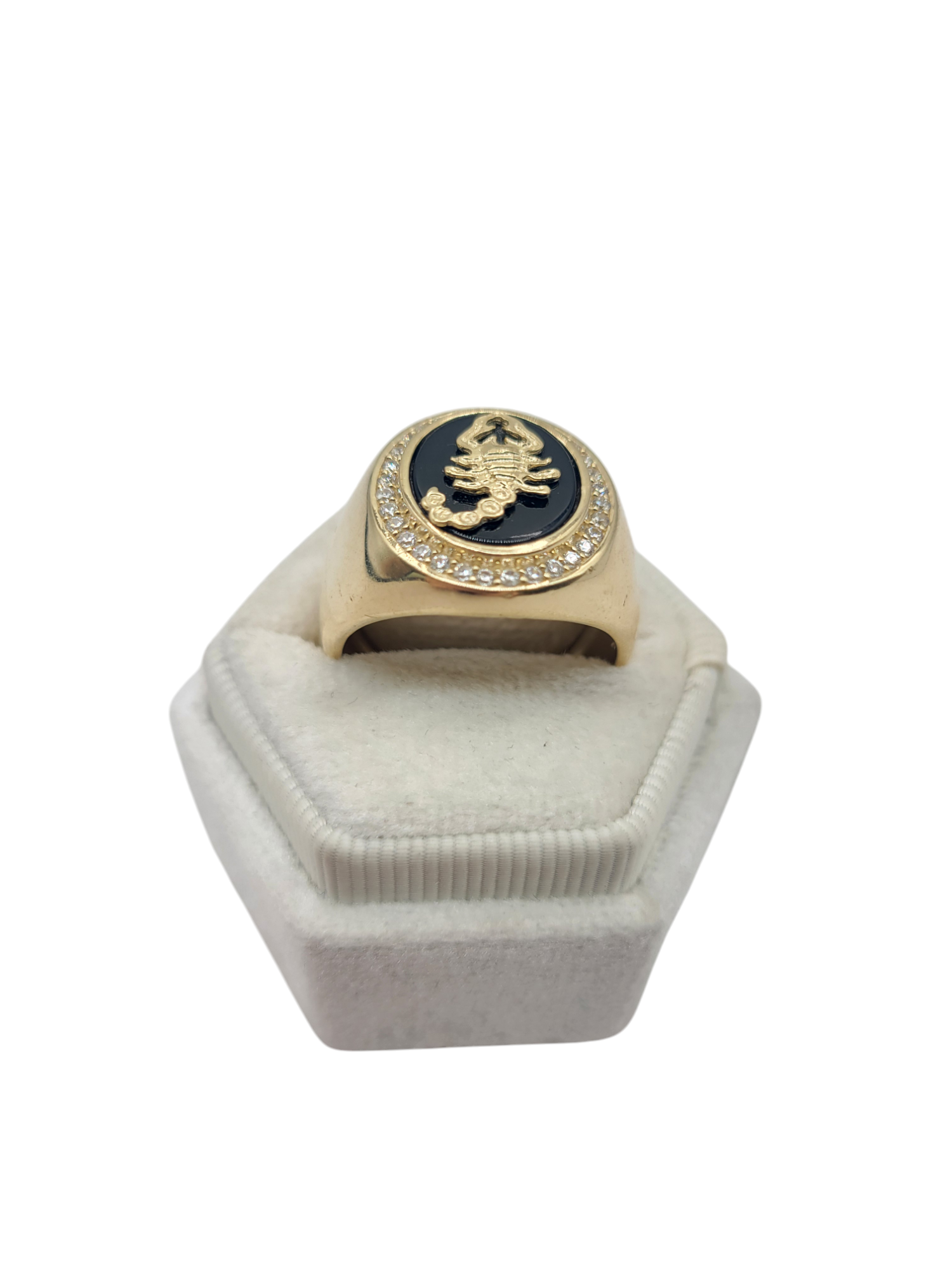 10K gold ring. Scorpion design. CZ stone. Size 10.5