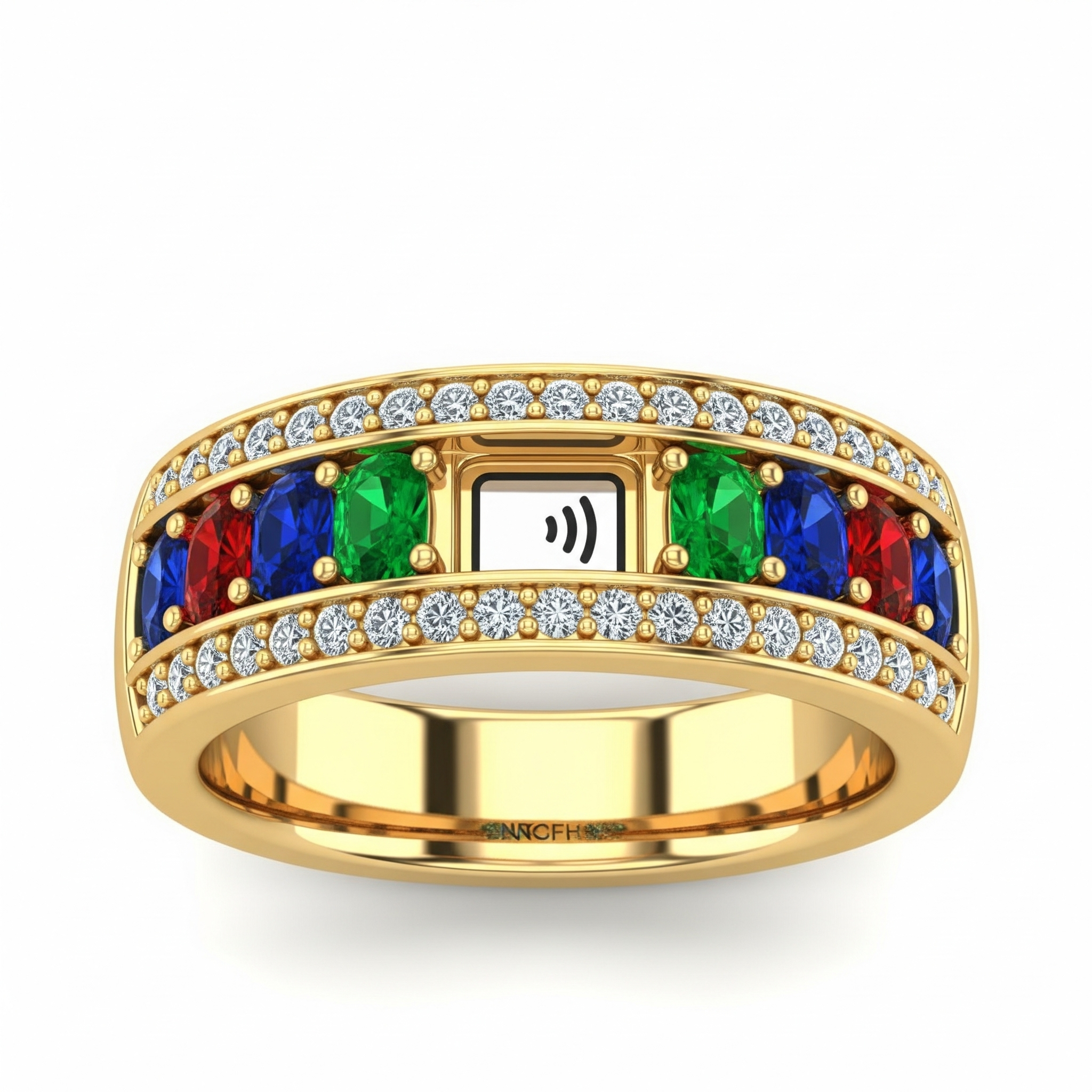 Kairos Ring: 18k Gold with Precious Gems & Digital Memory