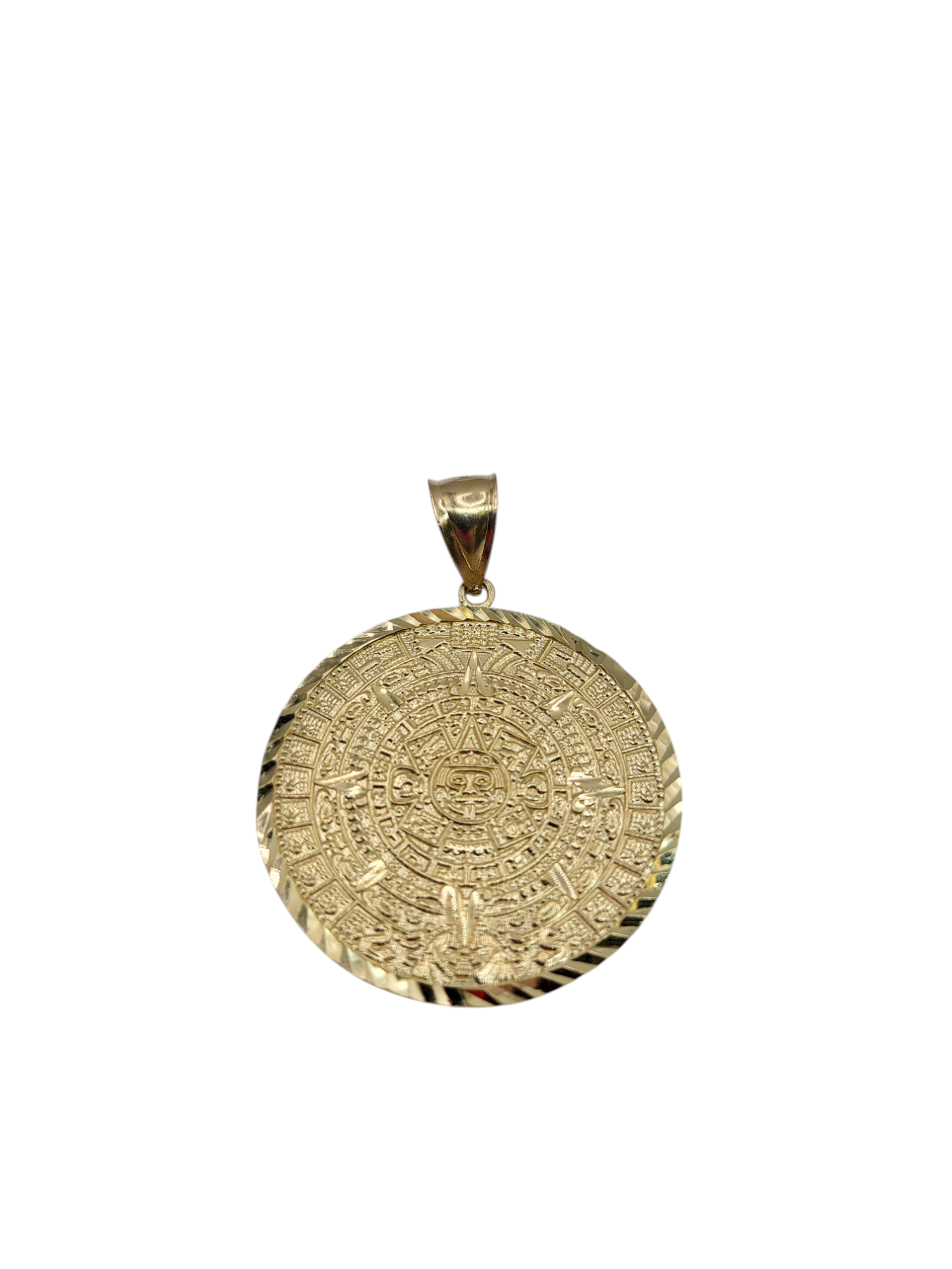 10K gold pendant. Mayan calendar