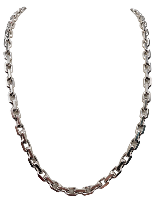 925 sterling silver chain. Thick links. 24 inches. 6 mm.