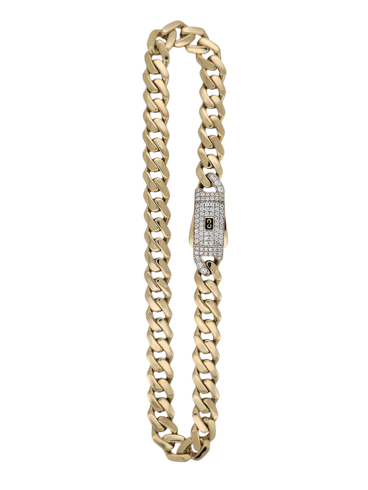 14K gold bracelet. Monaci style. 8in. 6mm