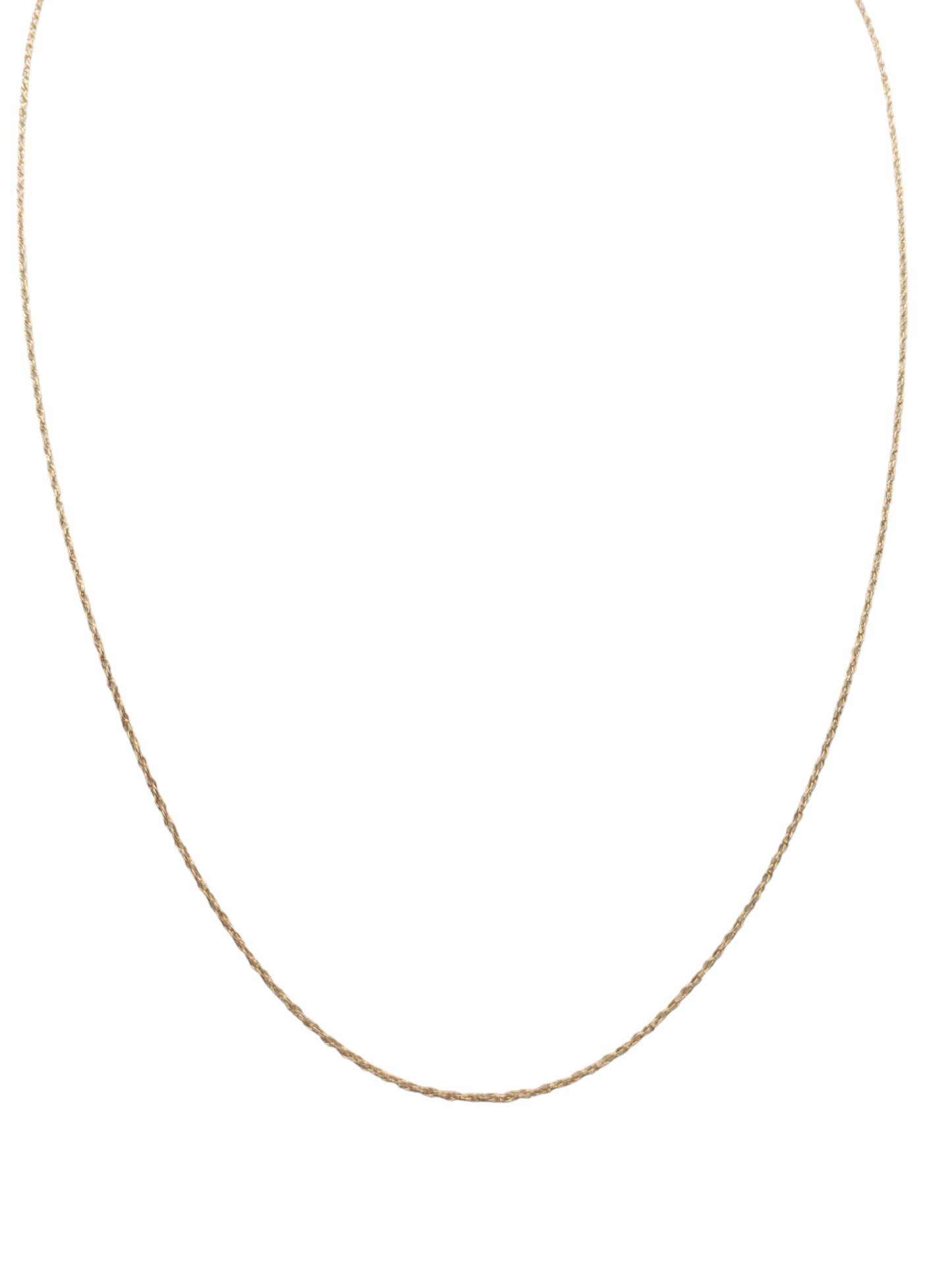 10K gold chain. plain . 18in. 0.5mm