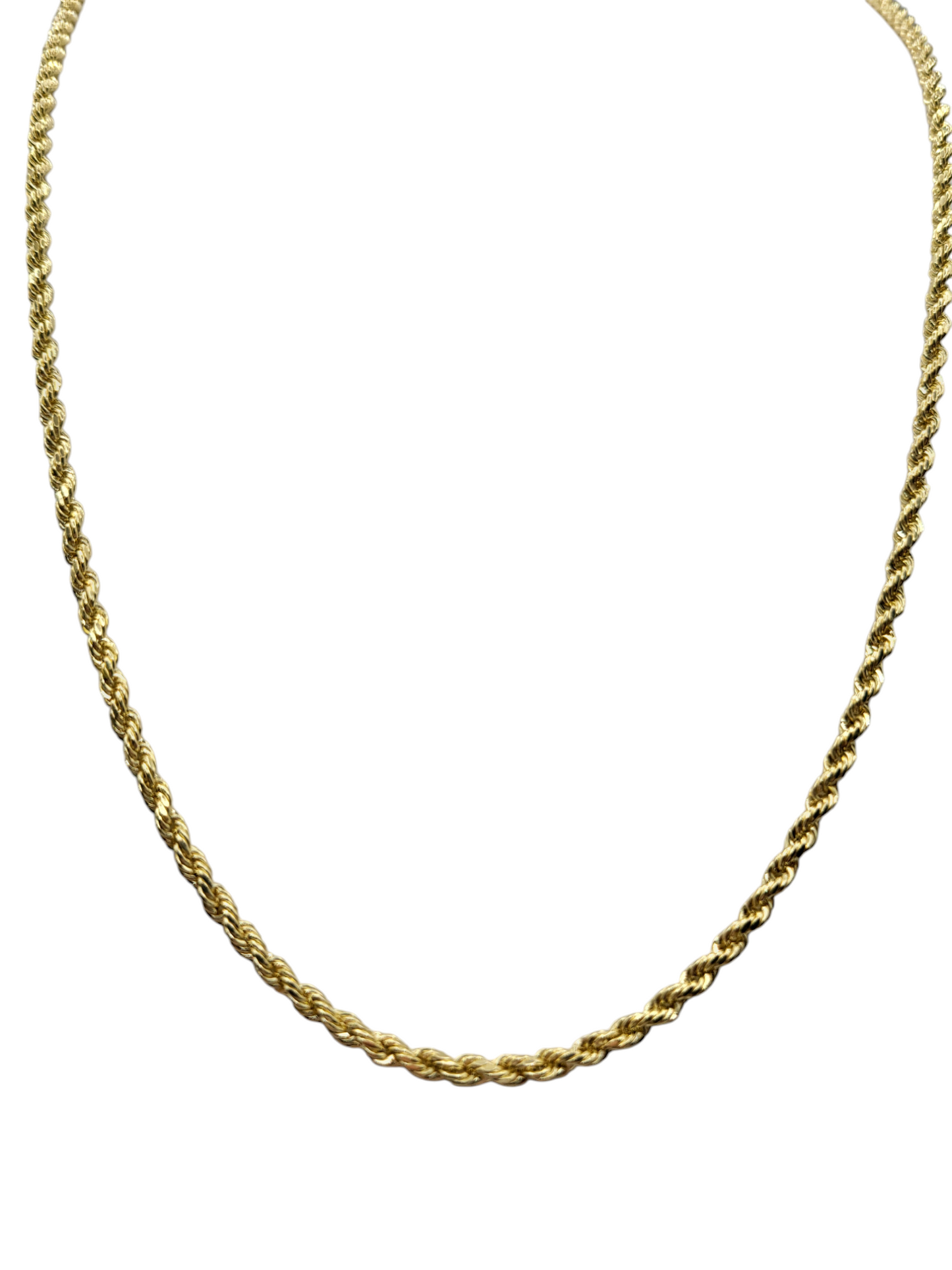 14K Gold Plain Rope Chain .24in .2.5mm