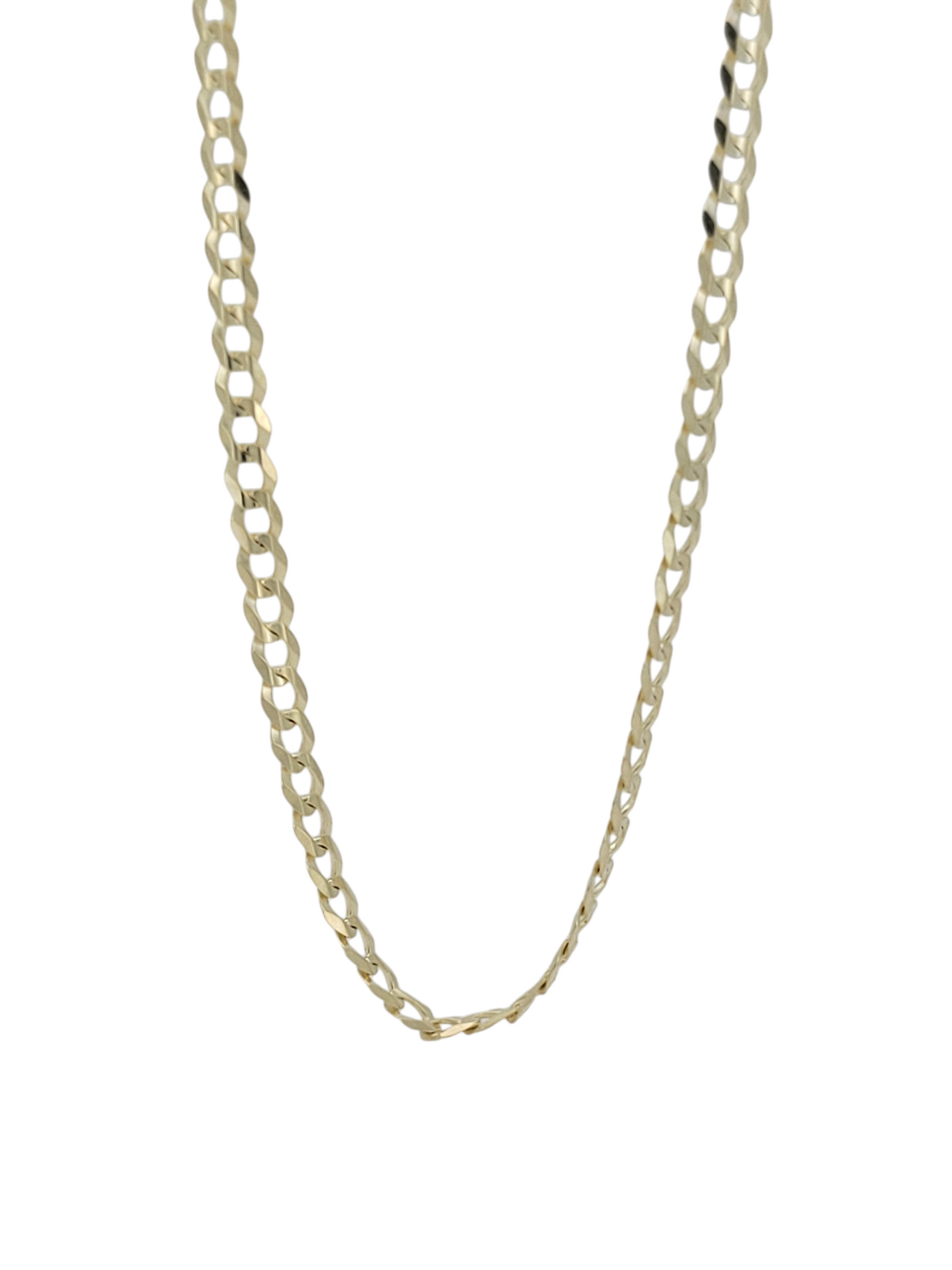 10K gold Cuban link chain. Solid. Brilliant cut style. 2mm