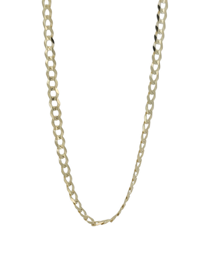 10K gold Cuban link chain. Solid. Brilliant cut style. 2mm