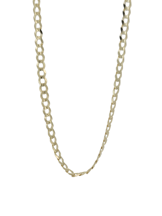 10K gold Cuban link chain. Solid. Brilliant cut style. 2mm