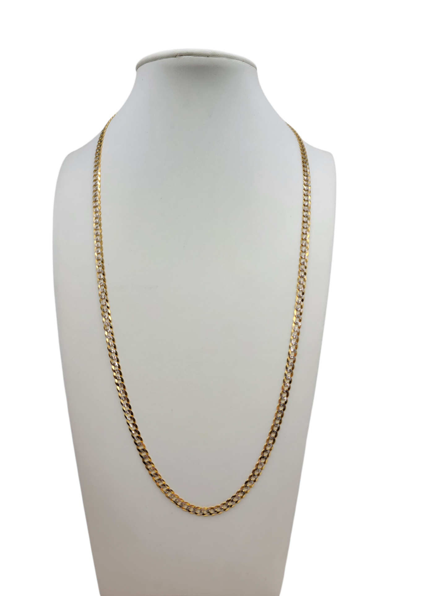 14K Gold Plain Cuban Chain, 20in, 4mm