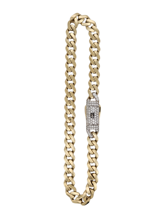 14K gold Cuban link bracelet. Monaci style. 8in. 5mm