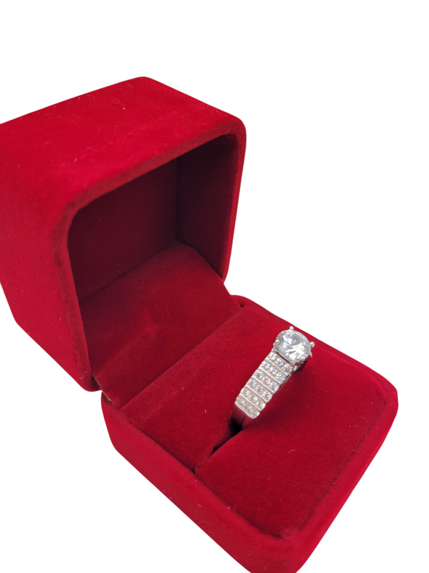 925 silver wedding ring. CZ stones. Sizes 6, 7, and 8.