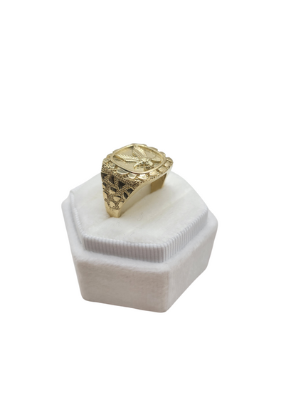 10K gold ring. Nuget style. Eagle. Size 10.5