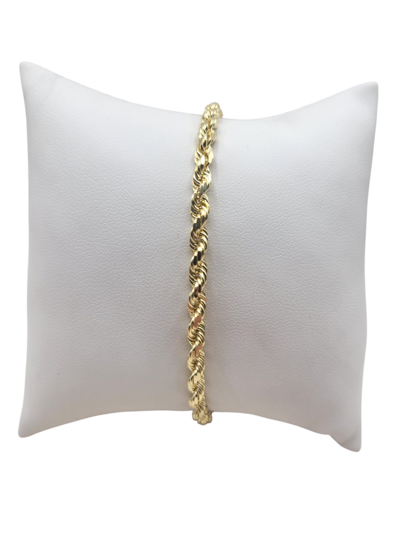 10K Solid Gold Rope Bracelet. 7in. 3.5mm