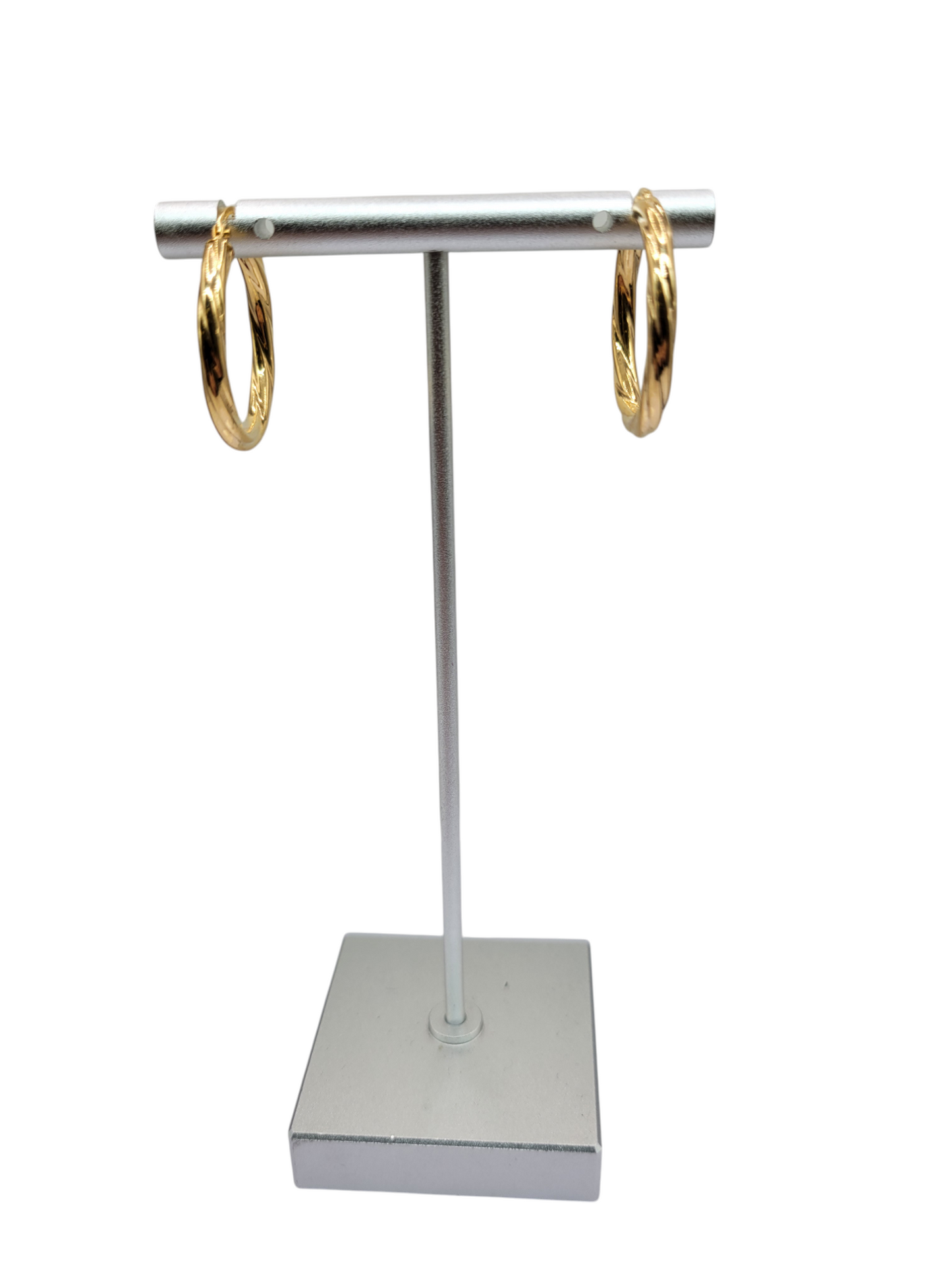 10K gold earrings. Twisted. Size 2