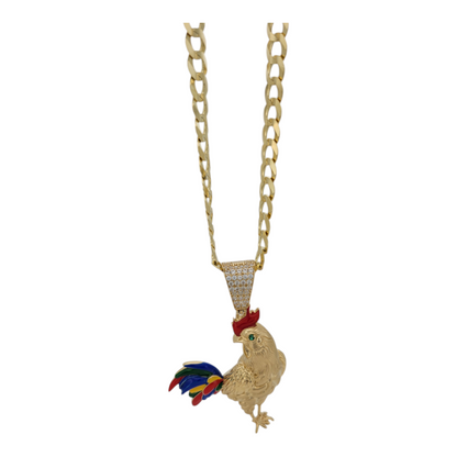 14K gold double-edged Cuban link chain. 24in. 6mm [ only chain without pendant ]