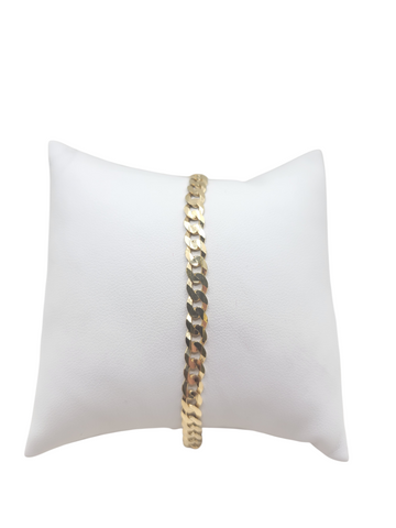 10K gold Cuban anklet. 11in . 5mm