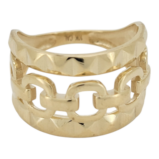 10K gold ring. Chain. Size 7.5